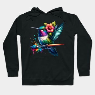 Hummingbird with Paintbrush Hoodie